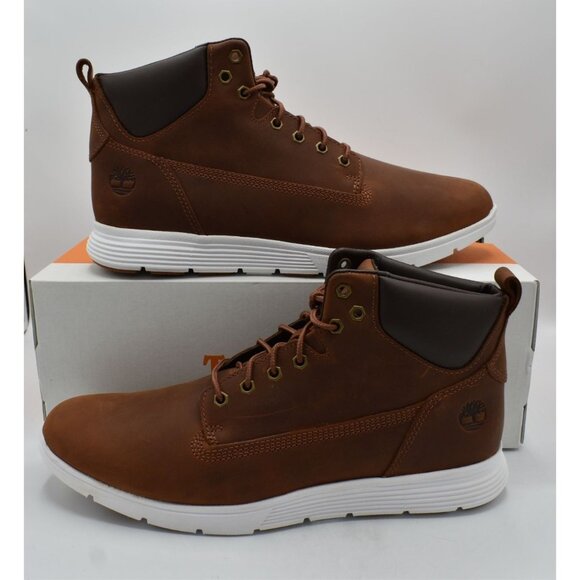 Timberland Mens Size 10.5 Killington Mid Lace Up Rust Full Grain Leather Sneaker - Picture 10 of 12